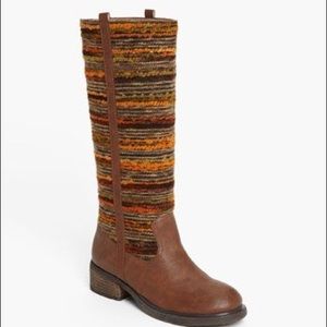 Slicca El Dorado brown textured striped boots 9